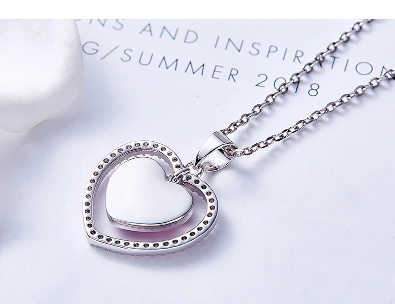 CDE стерлингового серебра 925 ожерелье украшено кристаллами Женские Подвески Роскошные ювелирные изделия в форме сердца романтический подарок