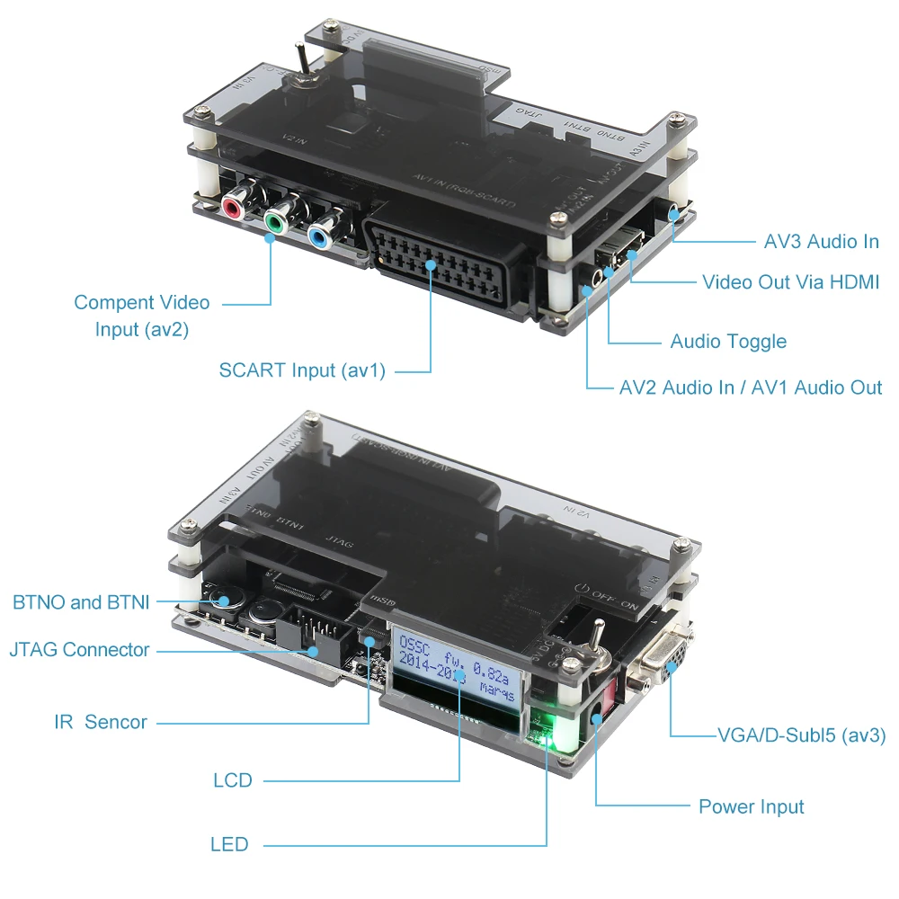 Bitfunx レトロなゲームコンソール用のV1.7コンバーターキット,scart