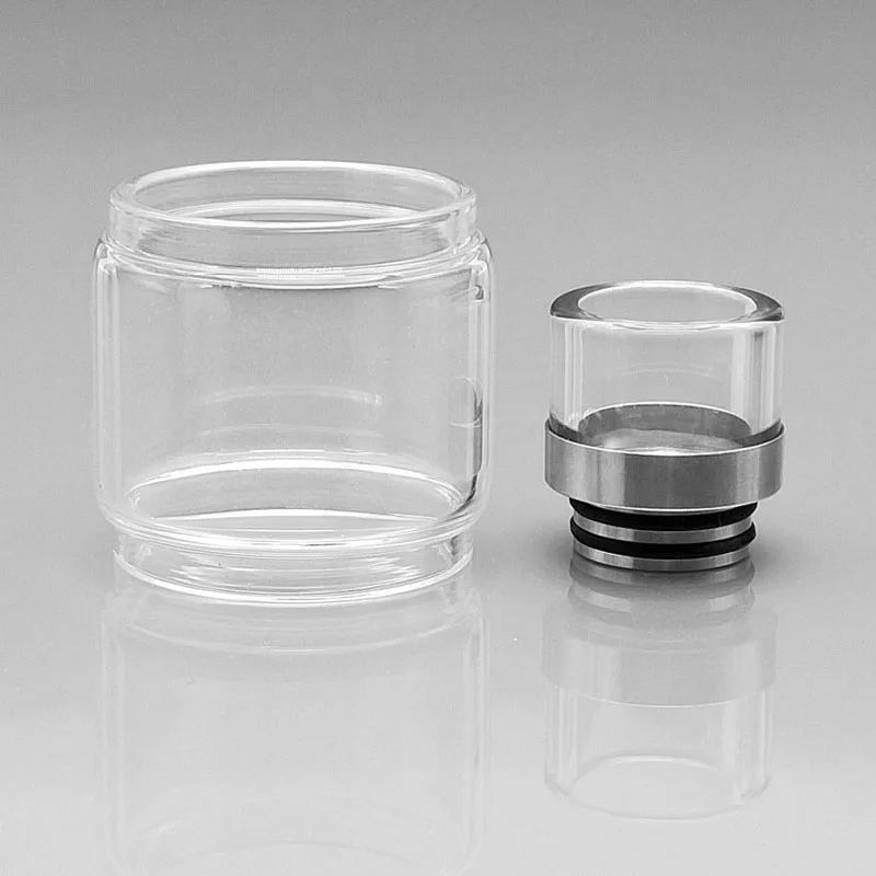 

1Set Replacement Bubble Fat Glass Tube With 810 SS Glass Drip Tip For TFV12 Prince 8ML Rainbow Clear Color