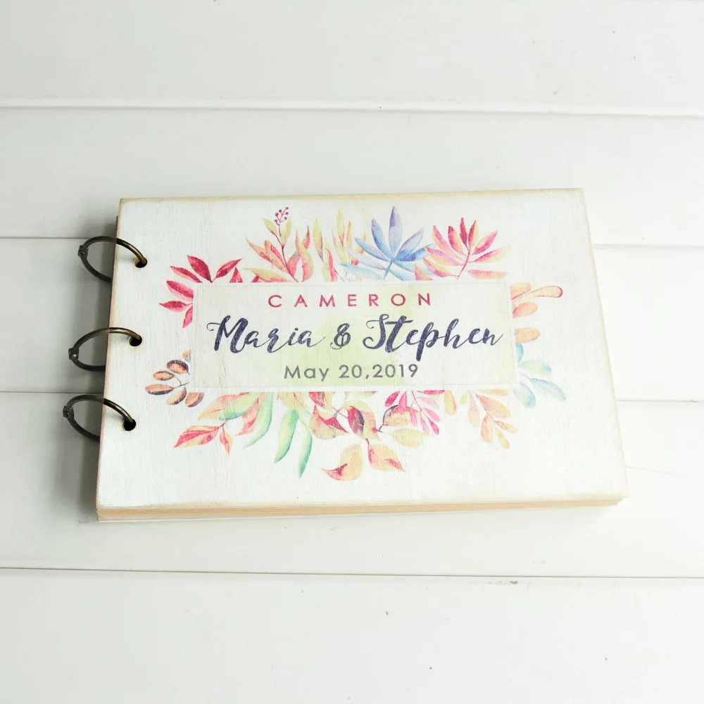 us 19 99 personalized weeding guest book album floral white wedding guestbook wedding memoirs sign in book in signature guest books from home guest book for wedding
