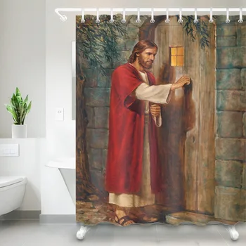 

Jesus Christ Shower Curtain Bible Stories Extra Long Bathroom Waterproof Mildew Resistant Polyester Fabric For Bathtub Decor