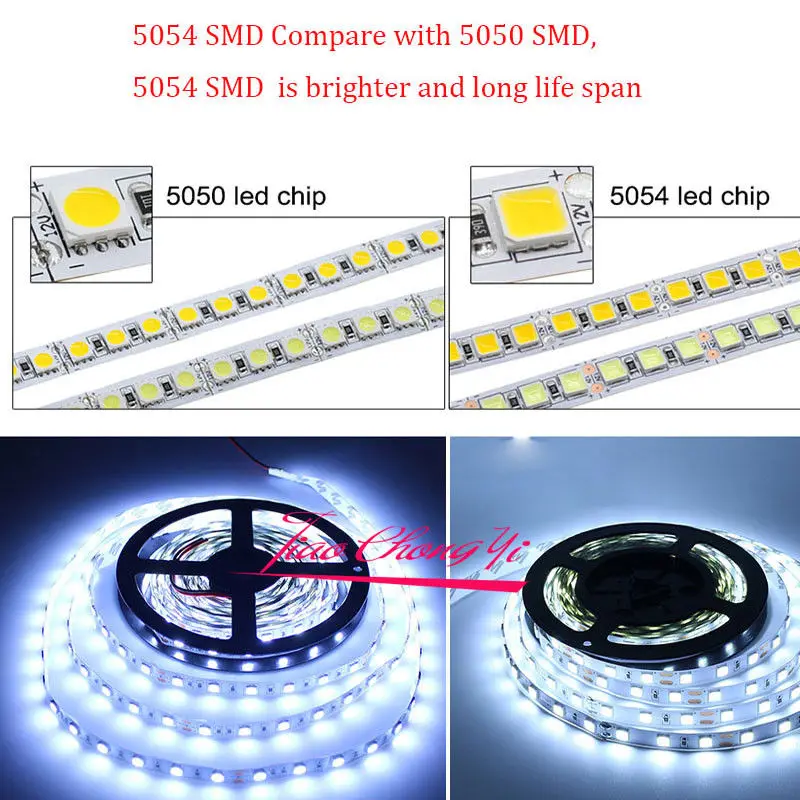 

5054 DC12V LED Strip Flexible LED Light 60 LED/m 5m/lot White/warm IP20 IP65