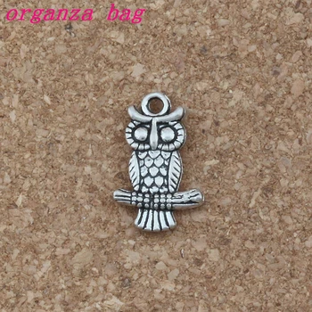 

Cute Owl Charms Pendants 100Pcs/lot 12x19mm Zinc alloy Fashion Jewelry DIY Fit Bracelets Necklace Earrings A-243