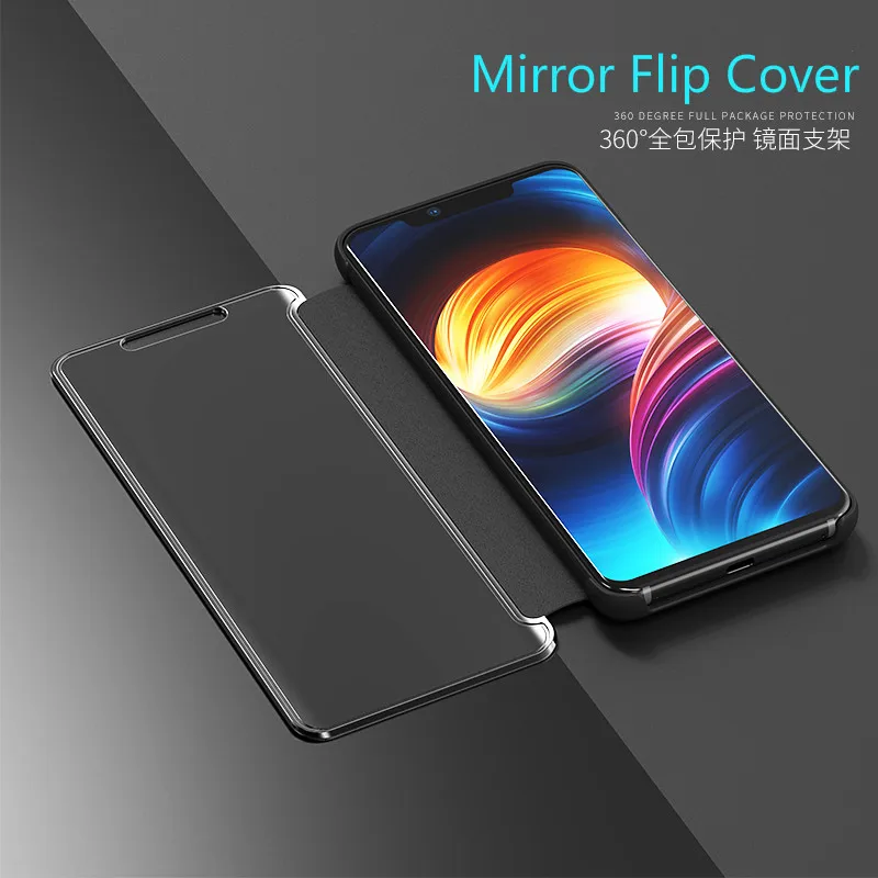 Зеркальный смарт чехол для Huawei Mate 20 Pro Nova 3i P10 Plus P умный кожаный флип Honor 8X Max Note 10 Play