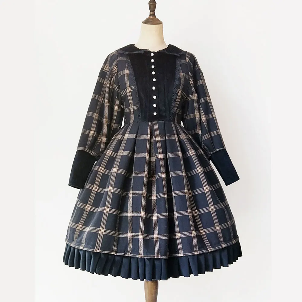 Здесь продается  Sugar and Matcha ~ Vintage Plaid Long Sleeve Dress by Infanta ~ Pre-order  Одежда и аксессуары