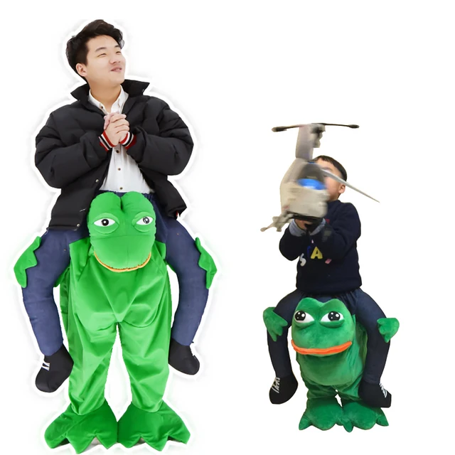 carryback ride on frog riding shoulder costume for kids adults animal pants mascot costume children halloween