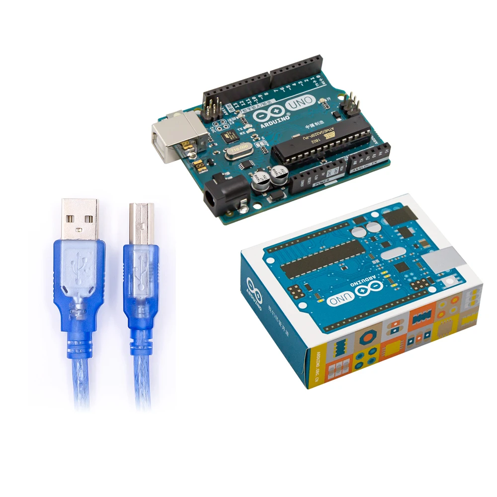 UNO R3 For Arduino MEGA328P 100 Original ATMEGA16U2 With USB Cable UNO R3 Official Box Free