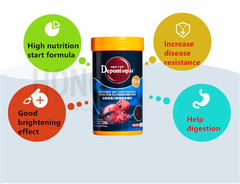 Depontaqua 1 шт. тропический корм для рыб супер горбы и цвета Улучшенная пища для flowerhorn рыбы rajah cichlasoma Улучшенная еда
