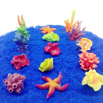 

15Pcs Multi-color Soft Coral Sea Animal Shell Aquarium Fish Tank Decoration Simulation Mini Beautiful Coral Sea Star Plant Suit