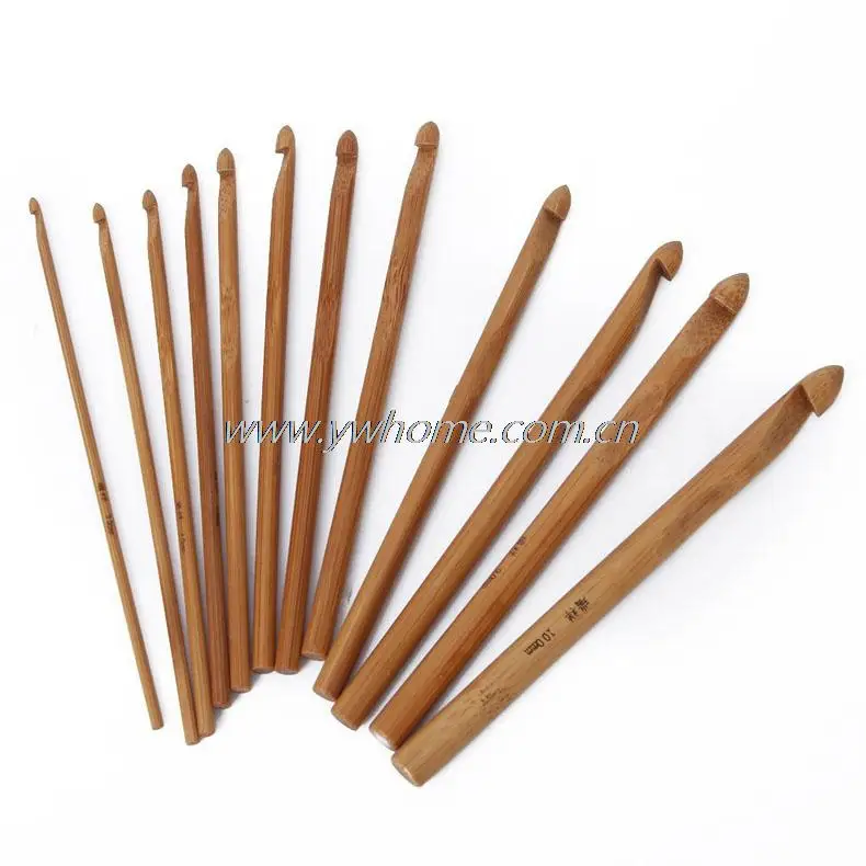 1set 20pcs Bamboo Crochet Hooks Knitting Weave Needles Set with Case
