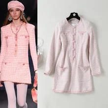 Gulinaza Новое Розовое ароматное и твидовое платье для весны с О-образным вырезом, а-силуэт, вечерние платья для женщин