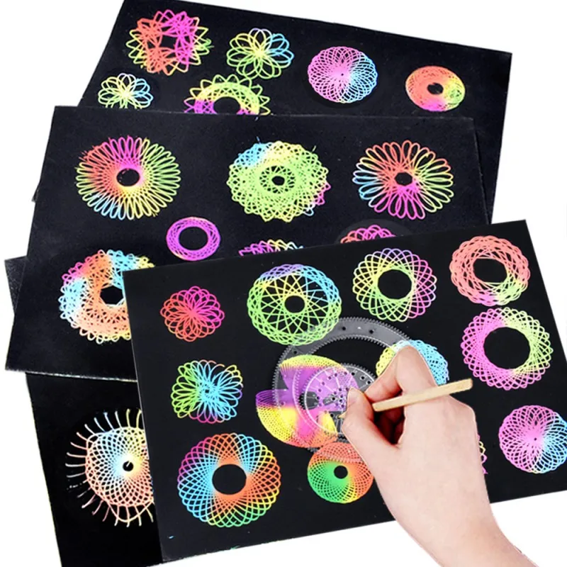 

Flower Ruler Magic 8 Piece Set (with pen and white paper) DIY Puzzle Painting Graffiti Toy Creative toy gift for children