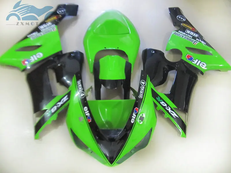 Пластиковые обтекатели для мотоциклов KAWASAKI Ninja ZX 6R 2005 2006 ZX6R 636 05 06 зеленый