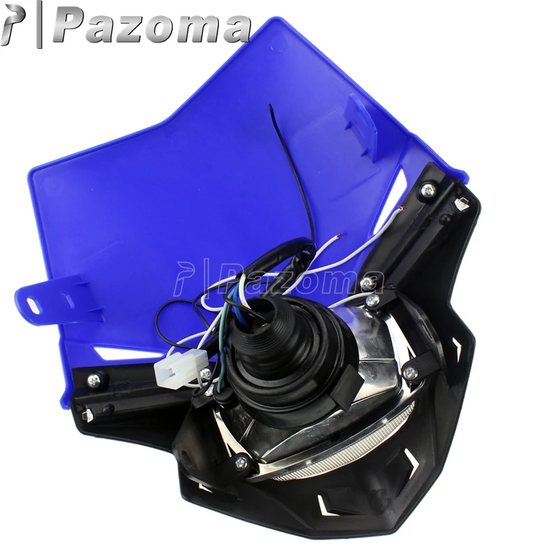Мотоциклетная синяя фара Supermoto обтекатель уличные велосипеды мотоциклетные фары