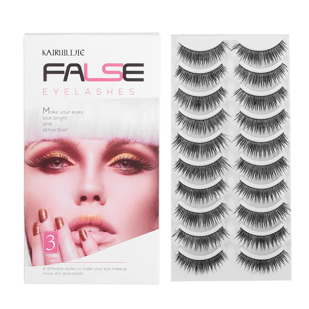 

30 Pairs Natural Long False Eyelashes Mixed Styles Eyelash Full Volume Wispy Eyelashes Makeup Handamde Soft Lashes with Tweezer
