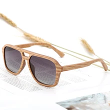 Брендовые дизайнерские солнечные очки из дерева зебрано мужские градиентные поляризованные линзы оверсайз бамбуковое солнцезащитное стекло для женщин