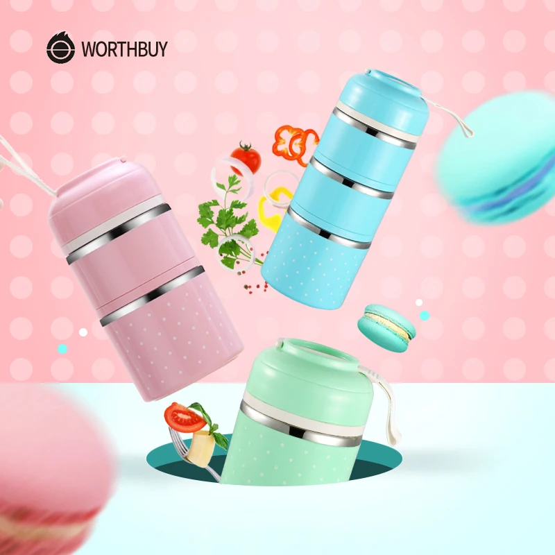 WORTHBUY Drop Shipping Japanese Thermal font b Lunch b font Box For Kids Portable Food Container