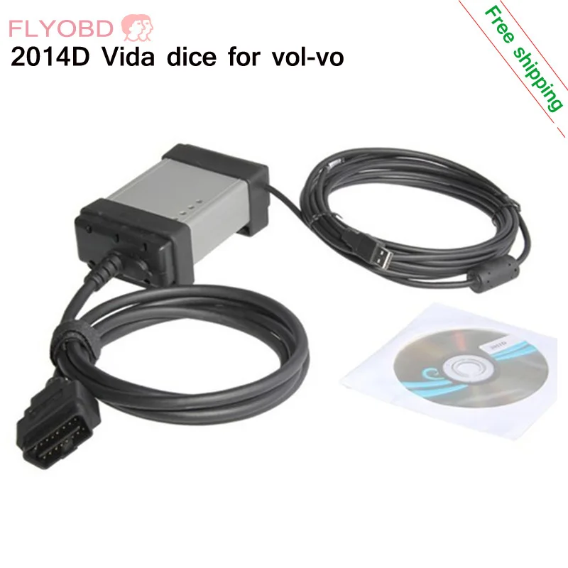 

High Quality 2014D new version for Vo-l-vo dice Super obd2 scanner Vida dice professional for Vo-l-vo Multi-language free ship