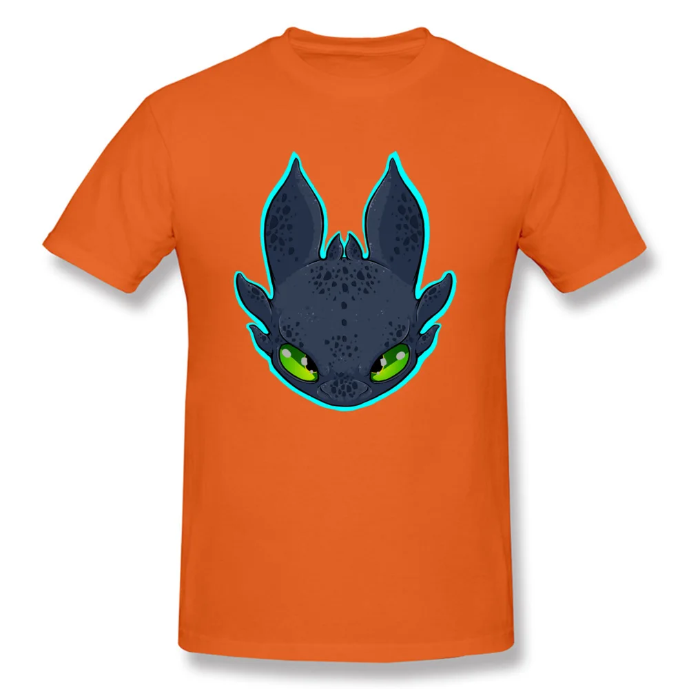 Toothless Cheap Printing Tees Crewneck NEW YEAR DAY 100% Cotton Short Sleeve T Shirt for Men Casual T Shirt Drop Shipping Toothless orange