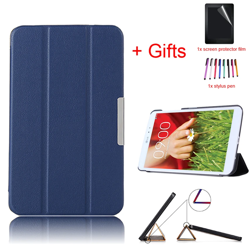 Stand Protective Cover Magnet Slim PU Leather Funda Case for LG G PAD 8.3 V500/V510 8.3inch Tablet eReader+film+Stylus Stand Protective Cover Magnet Slim PU Leather Funda Case for LG G PAD 8.3 V500/V510 8.3inch Tablet eReader+film+Stylus