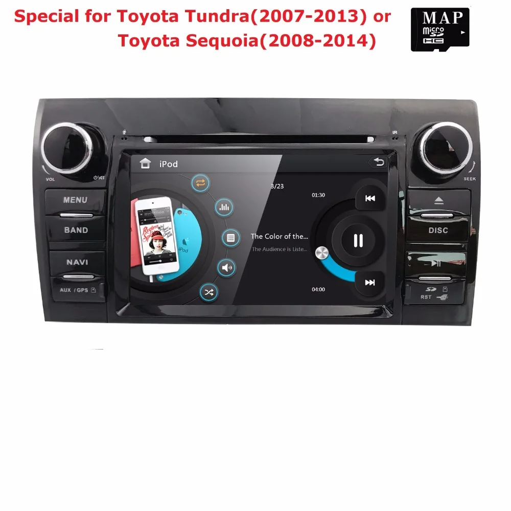 Best 2 din Touch Screen Car Radio Stereo for Toyota Tundra Sequoia 7 Inch 800*480 HD Radio RDS AM/FM 3G SWC IPOD CANBUS SD USB BT MAP 0