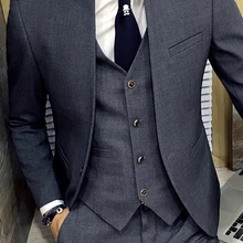 С воротником «Мандарин», костюм с курткой; уникальный дизайн; Зауженный блейзер винтажные чакеты Hombre De Vestir деловая одежда, костюм пальто