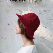 "MAXSITI U", зимние вязаные шерстяные шапки в рыбацком стиле, Женские однотонные модные теплые шапки