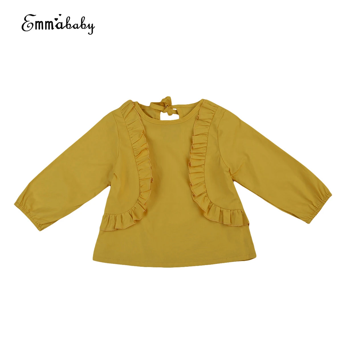 Sweet Toddler Baby Girls Blouse Fashion Ruffle Tops Blouse Kids Long Sleeve Brief Solid 2017 New