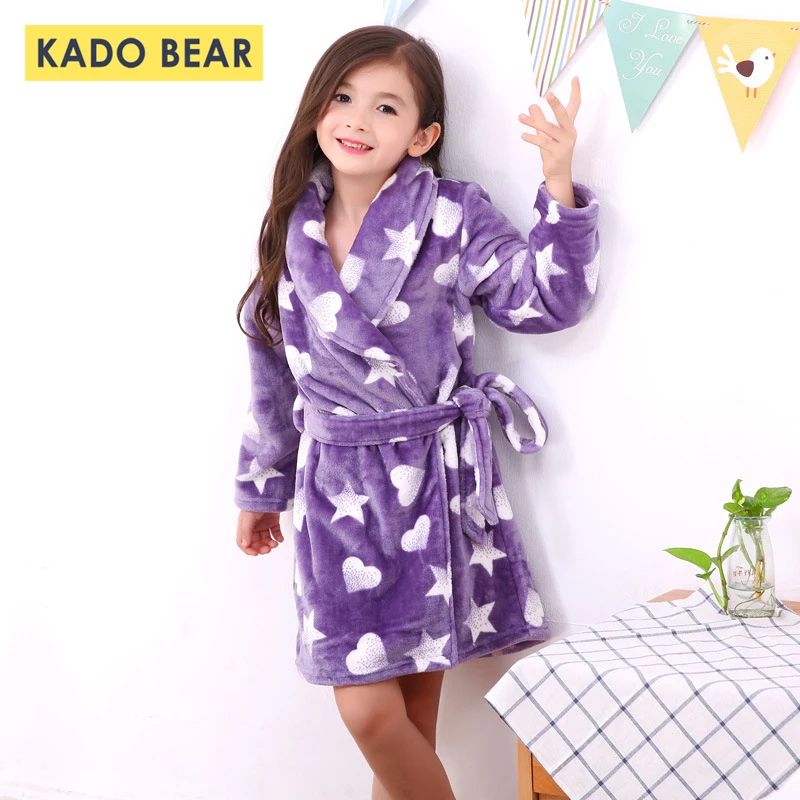 Фланелевый Халат для маленьких девочек; теплая одежда для сна; зимние пижамы для маленьких мальчиков; детские пижамы; банные халаты; мягкие детские пижамы из кораллового флиса