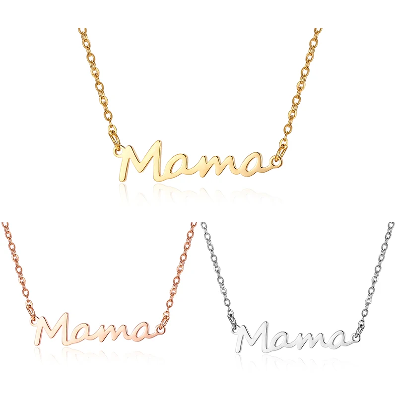 

Rinhoo Mama letter pendant necklace gold stainless steel Letter Necklace Mother's Day Fashion jewelry gift for mom birthday gift