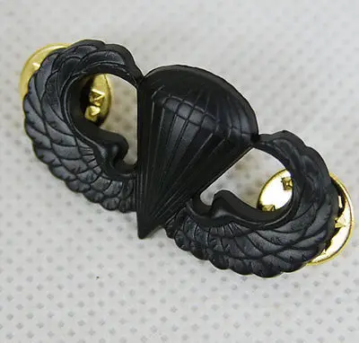 US Army Parachutist Metal Badge Basic Jump Wings Black insignia-US015