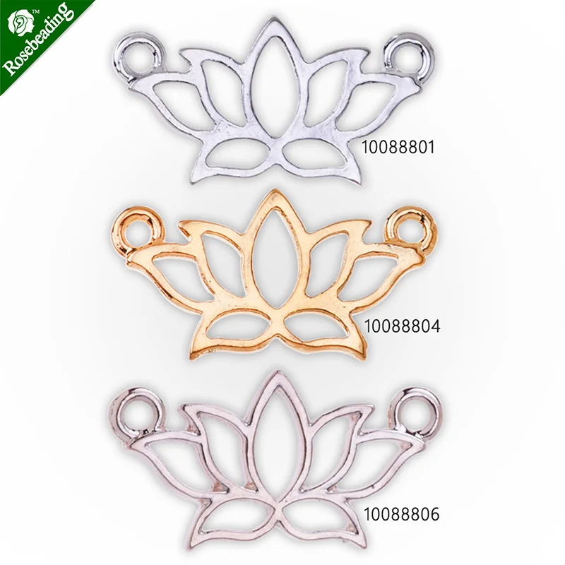 

20pcs 27x13mm Zinc Alloy Lotus connector Metal Flower Charm,Lotus pendant-100888
