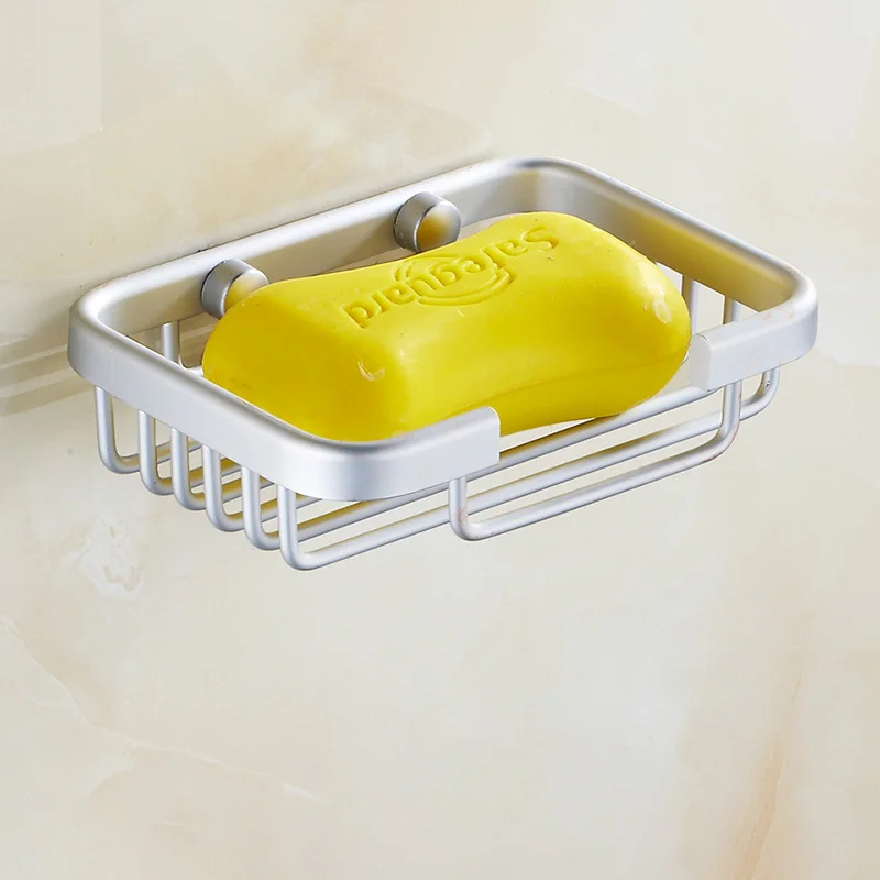 Aluminum bathroom storage soap rack free nail net soap holder creative wall hanging soap shelves creative bathroom organizer