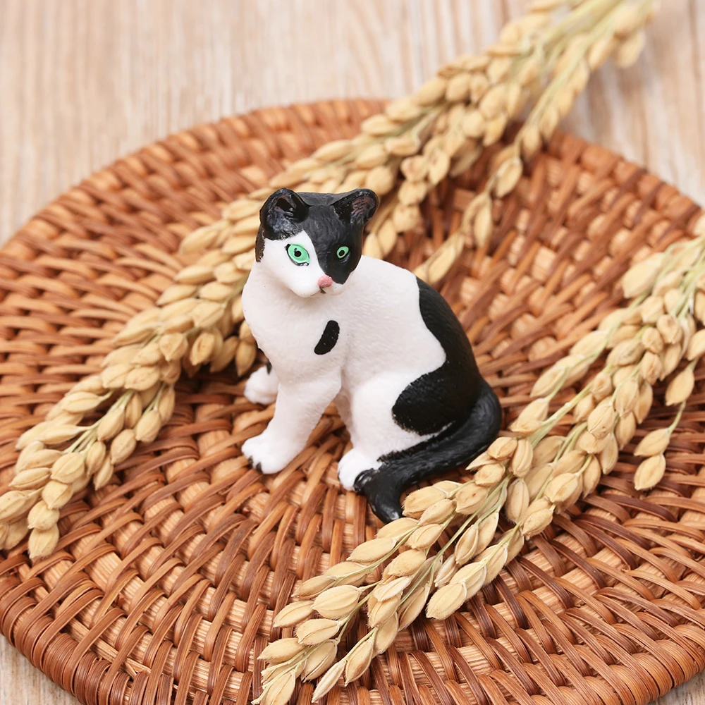 Decor Plastic Miniature Cat Simulation Animal Neko Figurine Mini Pet Model
