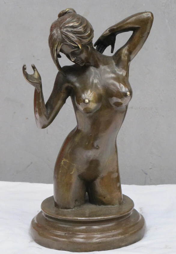 WBY 11&quotWestern Bronze Sculptural Art Naked Woman nude belle Bust statue beauty (A 0319 discount 35%) | Дом и сад