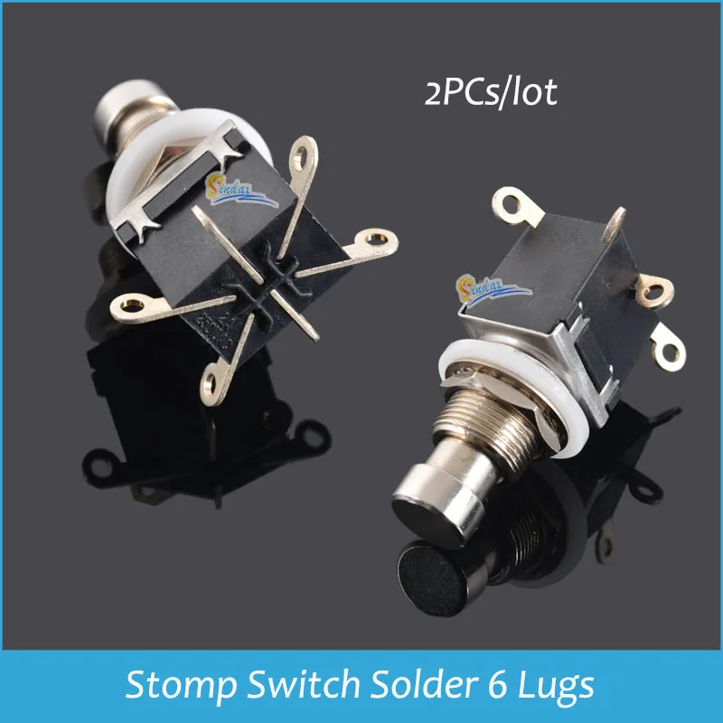 2 X 2pdt Dpdt Latching Stomp Foot Pedal Push Button Switch Solder 6lug