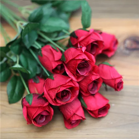 red artificial rose peonies flower bouquet