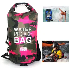 Открытый камуфляж Портативный Дайвинг рафтинг водонепроницаемая сумка мешок ПВХ Водонепроницаемый складной кемпинг восхождение речной поход мешок 2/5/10/15/20L