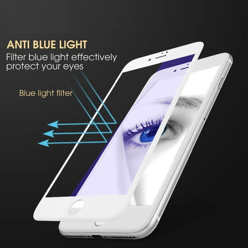 Анти-синий лучевой светильник 3D матовое закаленное стекло для iPhone 6 6s 7 8 Plus 8 Plus матовое полное покрытие защита экрана против отпечатков пальцев