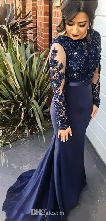 Sexy 2021 Arabic Aso Ebi Evening Dresses Plus Size Lace Beaded Mermaid Prom Gowns Long Sleeves Special Occasion Dress black evening dresses