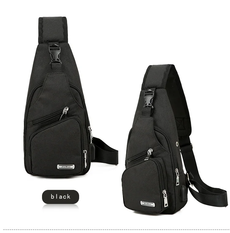 DIOMO Сумка-слинг для мужчин, нагрудная сумка с usb зарядным портом, Оксфорд, Повседневная маленькая сумка через плечо, Короткие дорожные сумки-мессенджеры