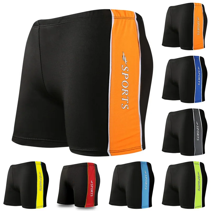 

Laamei 2019 Summer Stripe Pattern Men Swimming Shorts Quick Drying Swim Black Blue Beach Wear Briefs Swimsuit Plus Size XXXL