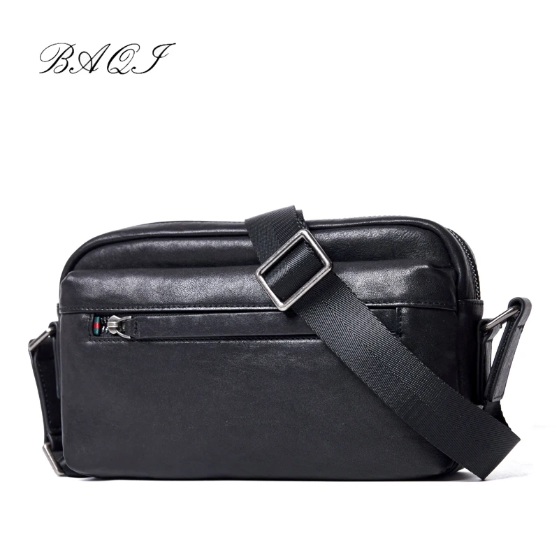 

BAQI Brand Men Handbags Shoulder Bag Genuine Leather Cowhide High Quality 2019 Fashion Men Crossbody Messenger Bags Casual Bag