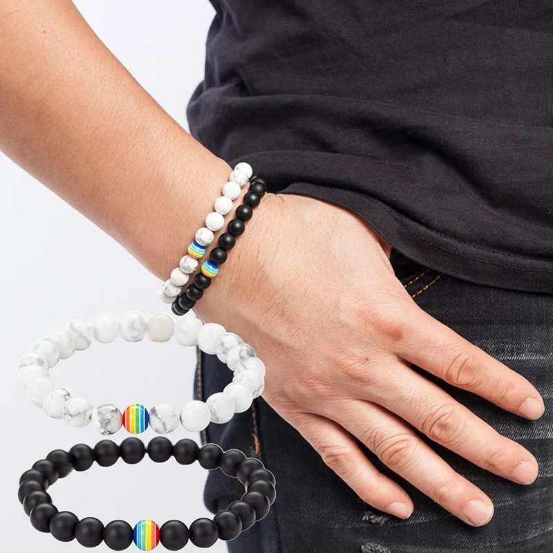 

1Pcs Natural Stone Bracelet 8mm Elastic Rope Bead Bracelet Fashion Men Women Charm Jewelry