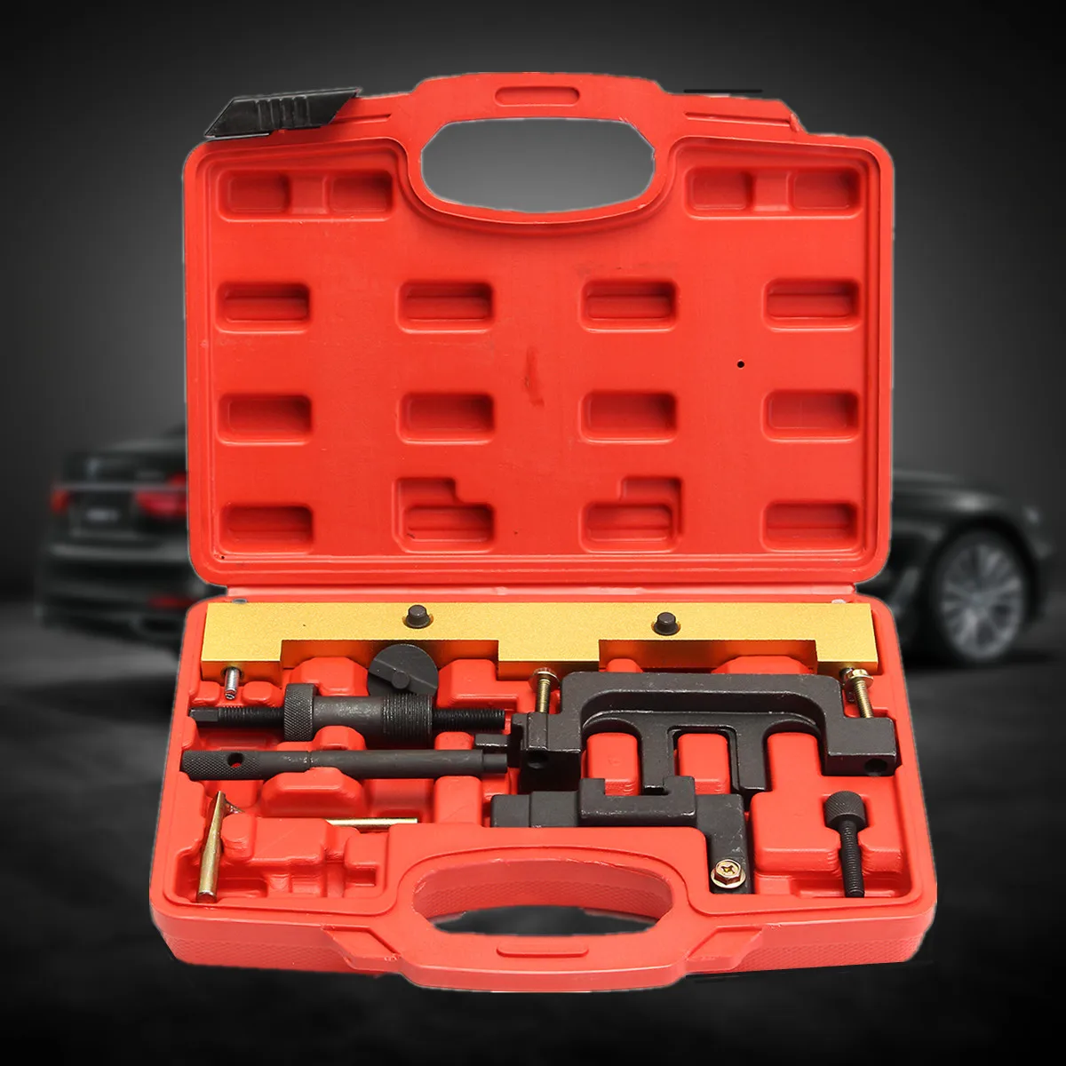 

Petrol Engine Timing Setting Locking Tool Kit for BMW N42 N46 N46T Chain Drive Carbon Steel Case size 30x22.5cm