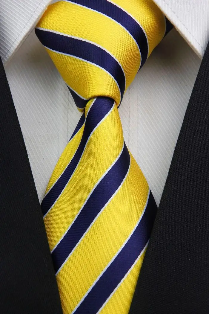NT0064 Wholesale Yellow Stripe Fashion Jacquard Woven Classic Silk ...