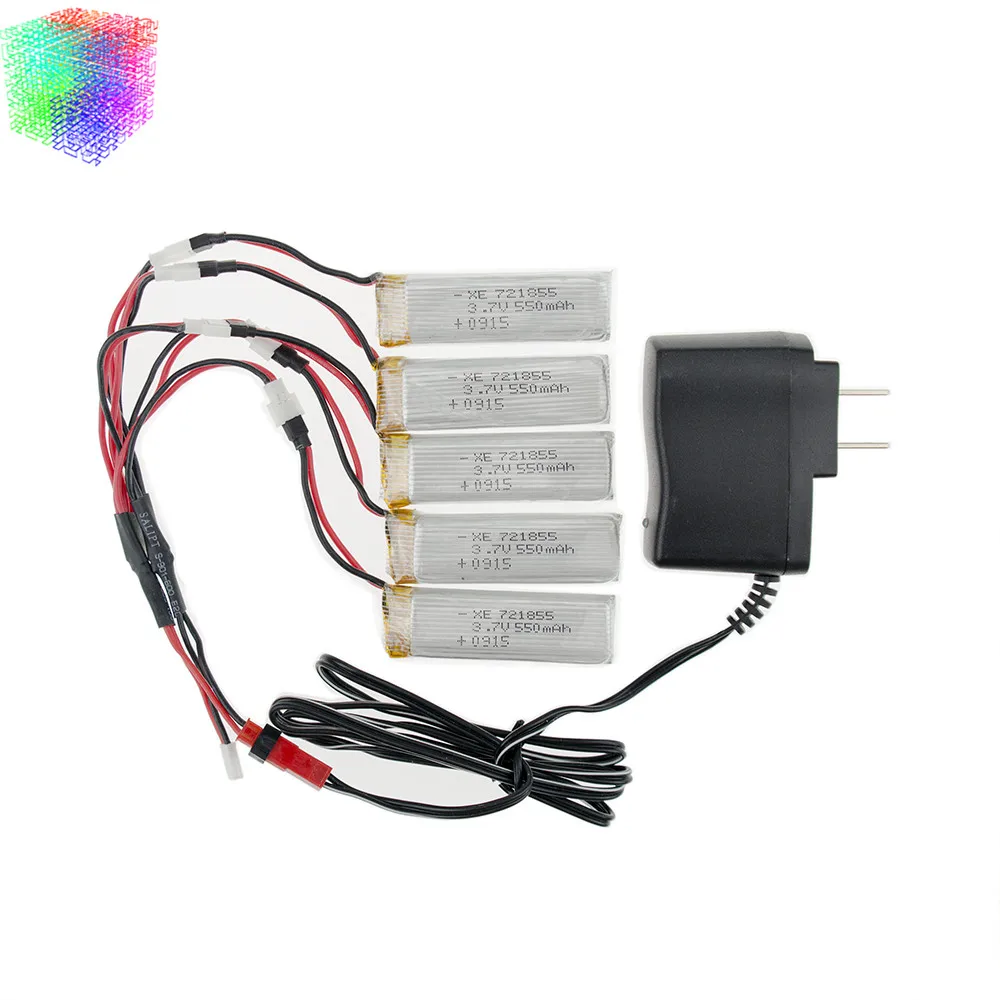 Lipo 3 7 v 550mah 5pcs батареи и зарядное устройство для Wltoys V977 V930 Rc вертолет Дрон запасные