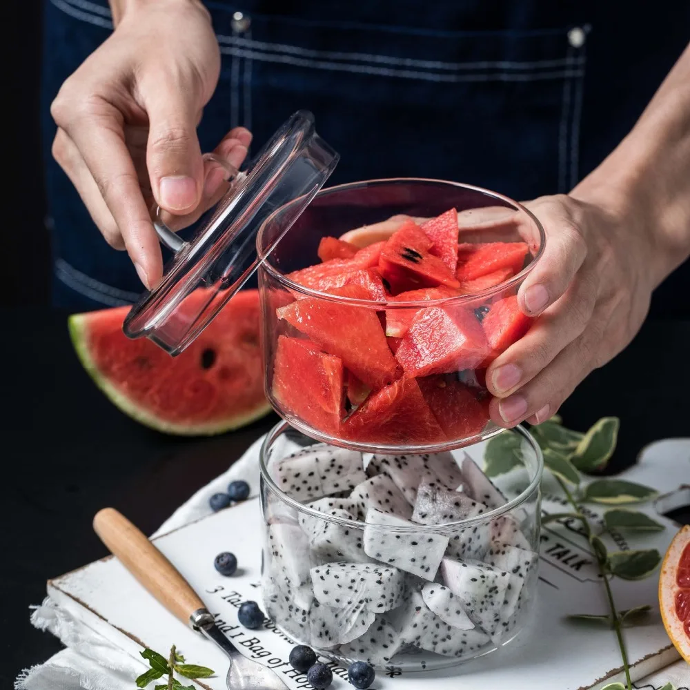 Прозрачная стеклянная посуда для хранения продуктов сухофруктов конфет печенья