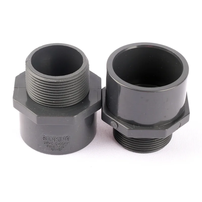 5 шт./лот ПВХ 1 дюйма наружная резьба к розетке внутренний диаметр 50 мм соединители