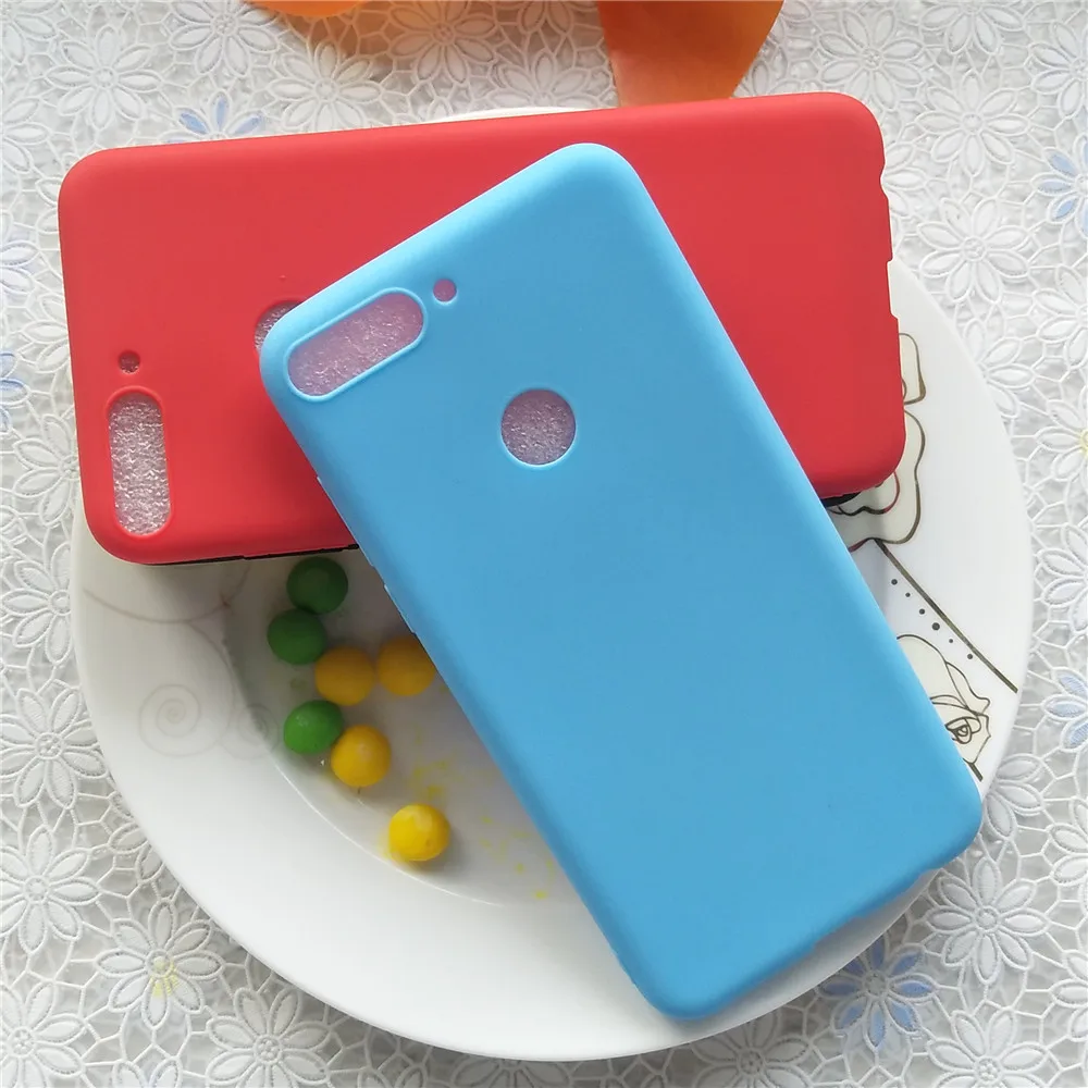 Цветной силиконовый матовый чехол Macarons для Huawei Y7 Pro 2018 5 99 дюйма